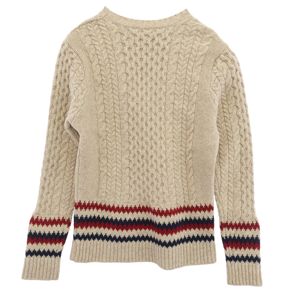 NEIGHBORHOOD ネイバーフッド 14AW 142MANH-KNM01 DAKOTA W-CREW LS ダコタ ウール クルーネック ニット セーター ベージュ系【中古】