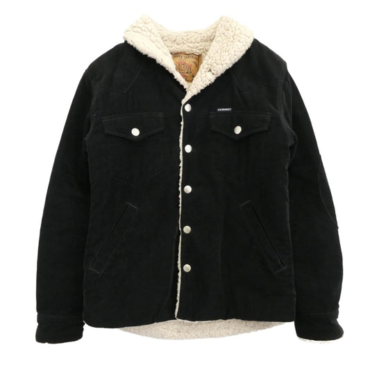 HOLLYWOOD RANCH MARKET ハリウッドランチマーケット 700050-204 JK1426 内ボア ショールカラー 細畝コーデュロイ ジャケット ブラック系 1【中古】