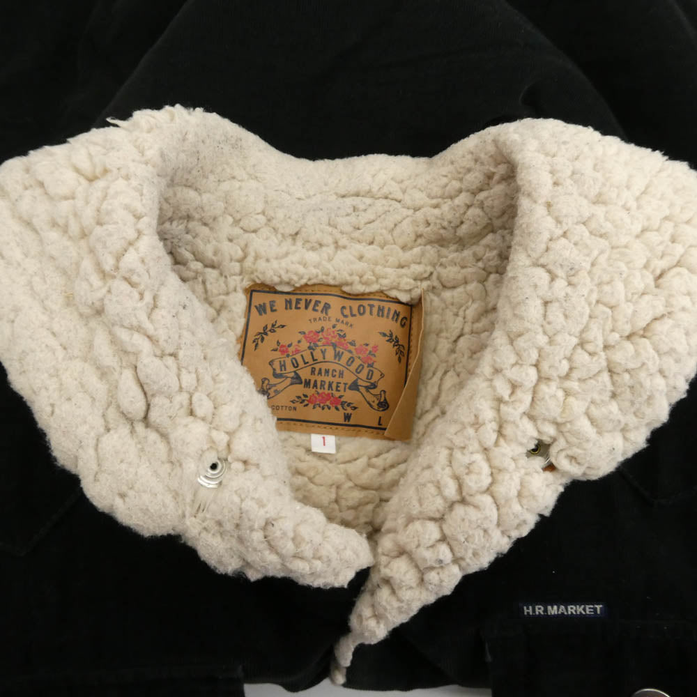HOLLYWOOD RANCH MARKET ハリウッドランチマーケット 700050-204 JK1426 内ボア ショールカラー 細畝コーデュロイ ジャケット ブラック系 1【中古】
