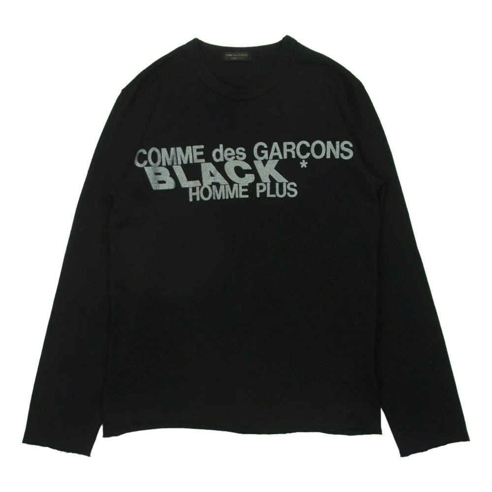 COMME des GARCONS HOMME PLUS コムデギャルソンオムプリュス 02AW AD2002 PG-T015 四つの黒期 BLACK ブラック ロゴプリント ウール 長袖 カットソー Tシャツ ブラック系 サイズ表記なし【中古】
