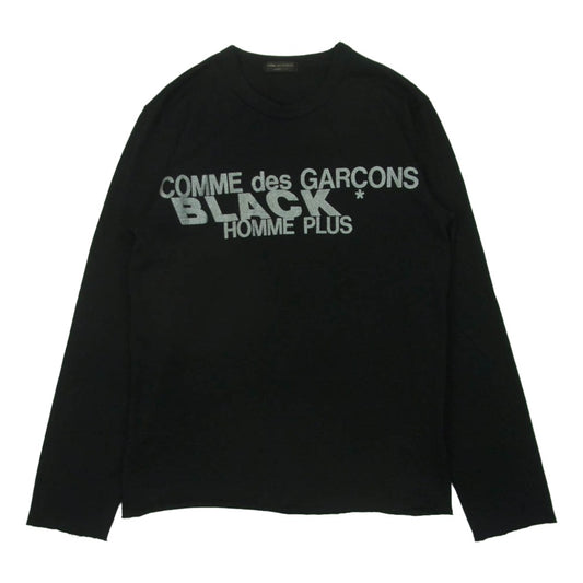 COMME des GARCONS HOMME PLUS コムデギャルソンオムプリュス 02AW AD2002 PG-T015 四つの黒期 BLACK ブラック ロゴプリント ウール 長袖 カットソー Tシャツ ブラック系 サイズ表記なし【中古】