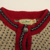 ヴィンテージ 80s USA製 L.L.Bean エルエルビーン レディース チロリアン ニット カーディガン レッド系 L【中古】