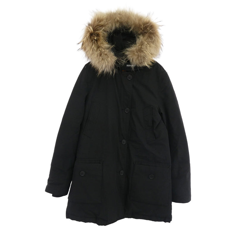 WOOLRICH ウールリッチ 1402070 RAMAR CLOTH アークティックパーカー ファーフード付き ダウンコート ジャケット ブラック系【中古】