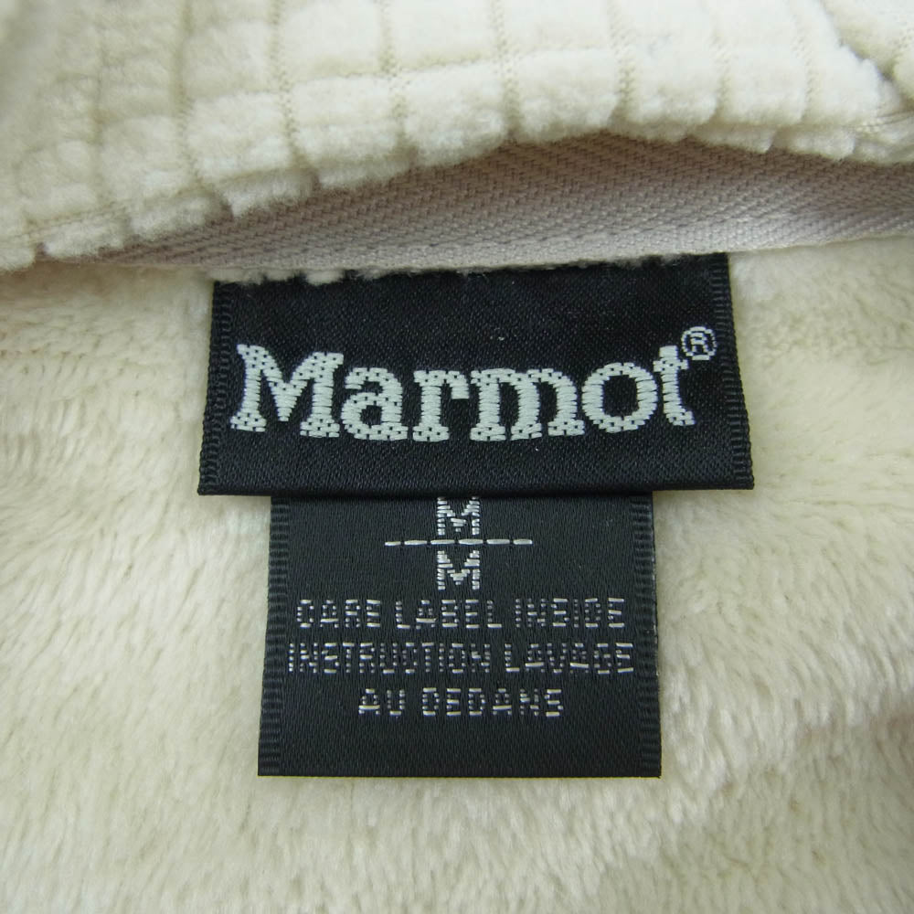 MARMOT マーモット ロゴ刺繍 ジップアップ フリースジャケット オフホワイト系 M【中古】