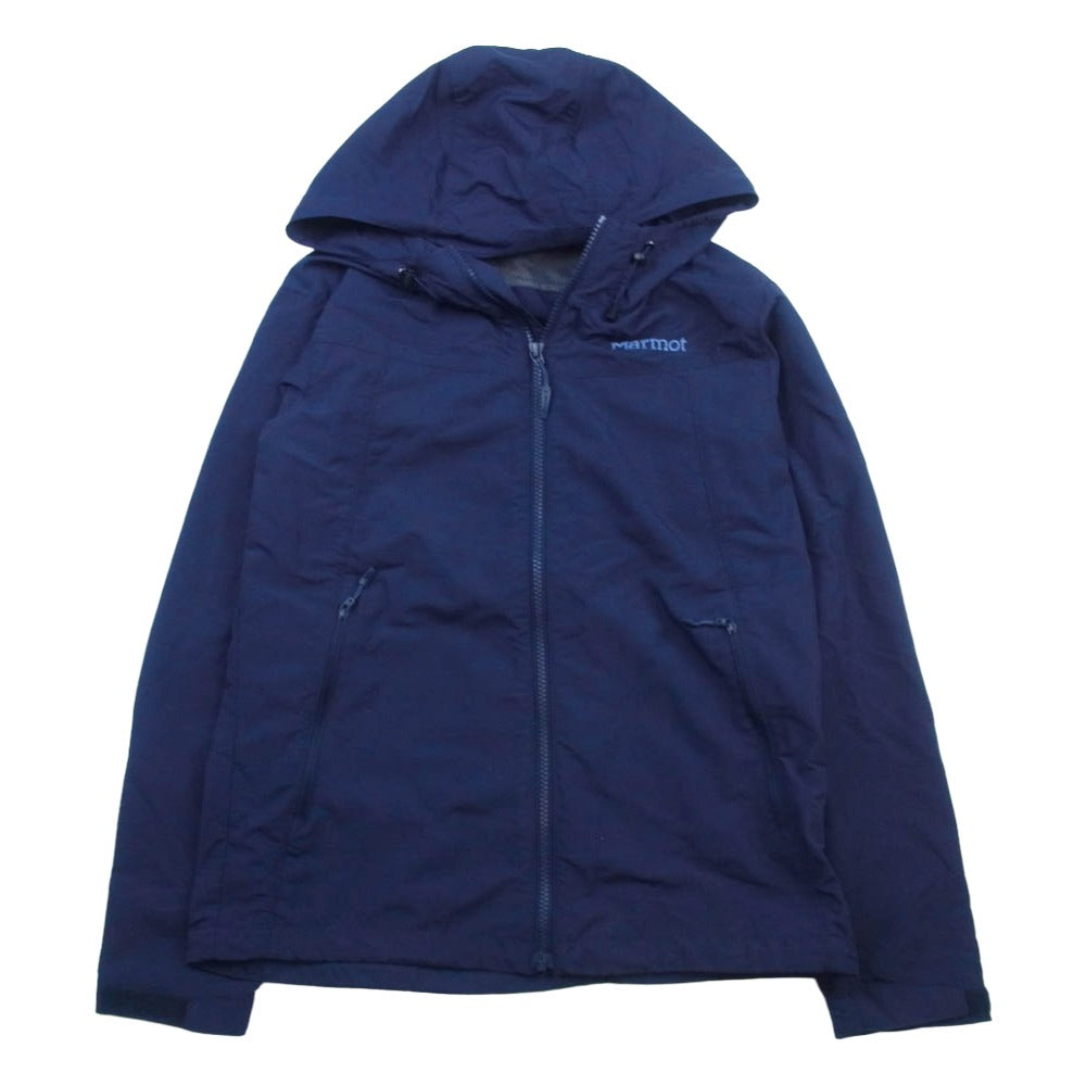 MARMOT マーモット TOWRJK12 ロゴ刺繍 ジップアップ フーデッド マウンテンパーカー ジャケット ネイビー系 M【中古】