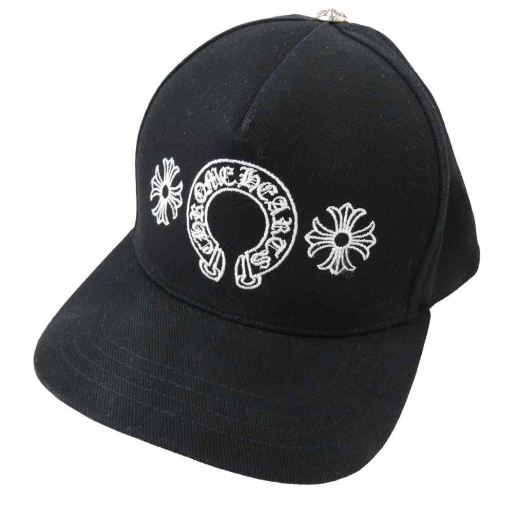 CHROME HEARTS クロムハーツ（原本無） CH Plus Horseshoe BASEBALL CAP ホースシュー 刺繍 ベースボール キャップ ブラック系 53-60【中古】