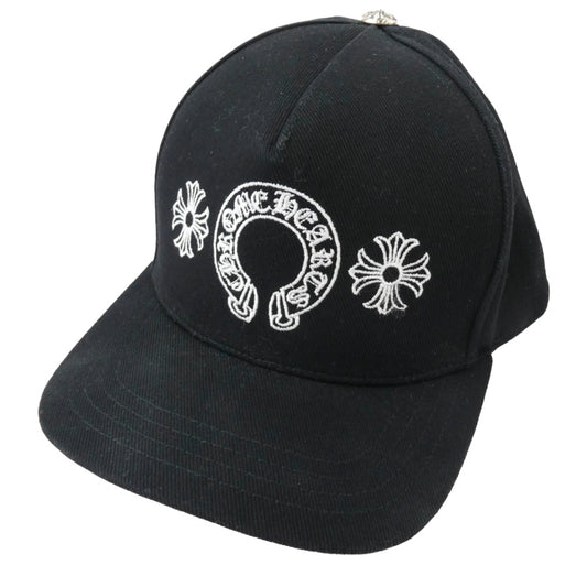 CHROME HEARTS クロムハーツ（原本無） CH Plus Horseshoe BASEBALL CAP ホースシュー 刺繍 ベースボール キャップ ブラック系 53-60【中古】