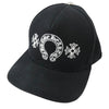 CHROME HEARTS クロムハーツ（原本無） CH Plus Horseshoe BASEBALL CAP ホースシュー 刺繍 ベースボール キャップ ブラック系 53-60【中古】