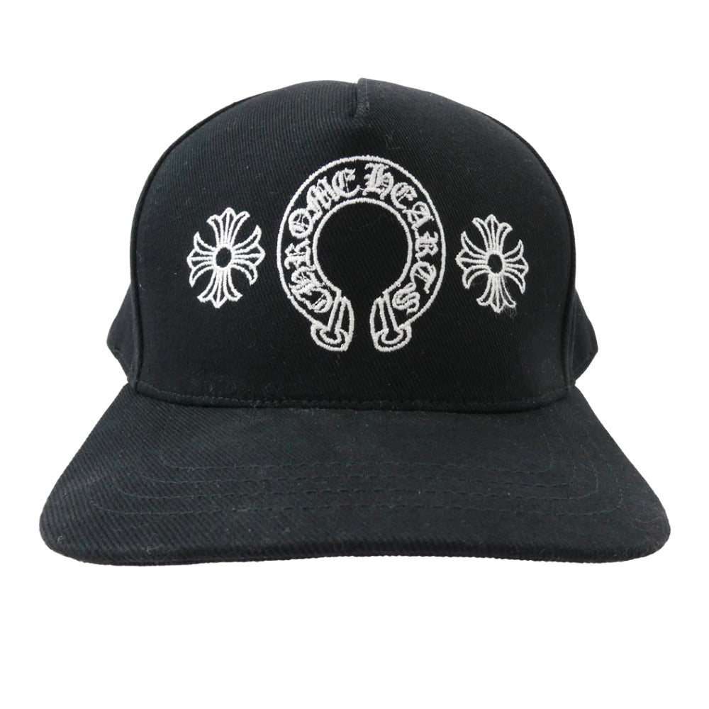 CHROME HEARTS クロムハーツ（原本無） CH Plus Horseshoe BASEBALL CAP ホースシュー 刺繍 ベースボール キャップ ブラック系 53-60【中古】