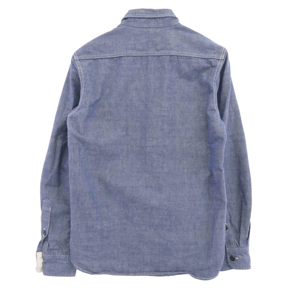 STUDIO D’ARTISAN ステュディオダルチザン 5333 CHAMBRAY WORK SHIRT シャンブレー デニム ワークシャツ 長袖 インディゴブルー系 38【中古】