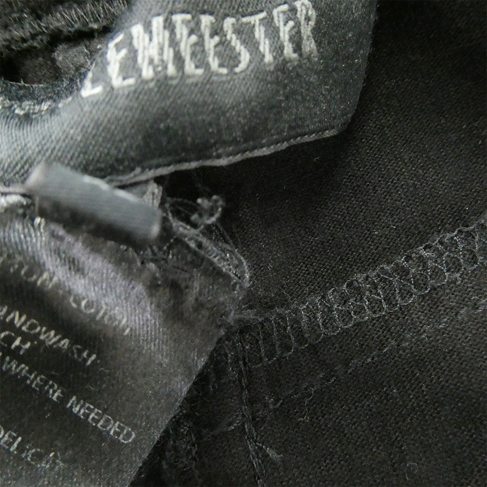 ANN DEMEULEMEESTER アンドゥムルメステール ジップフライ クロップド スウェットパンツ ブラック系 XS【中古】