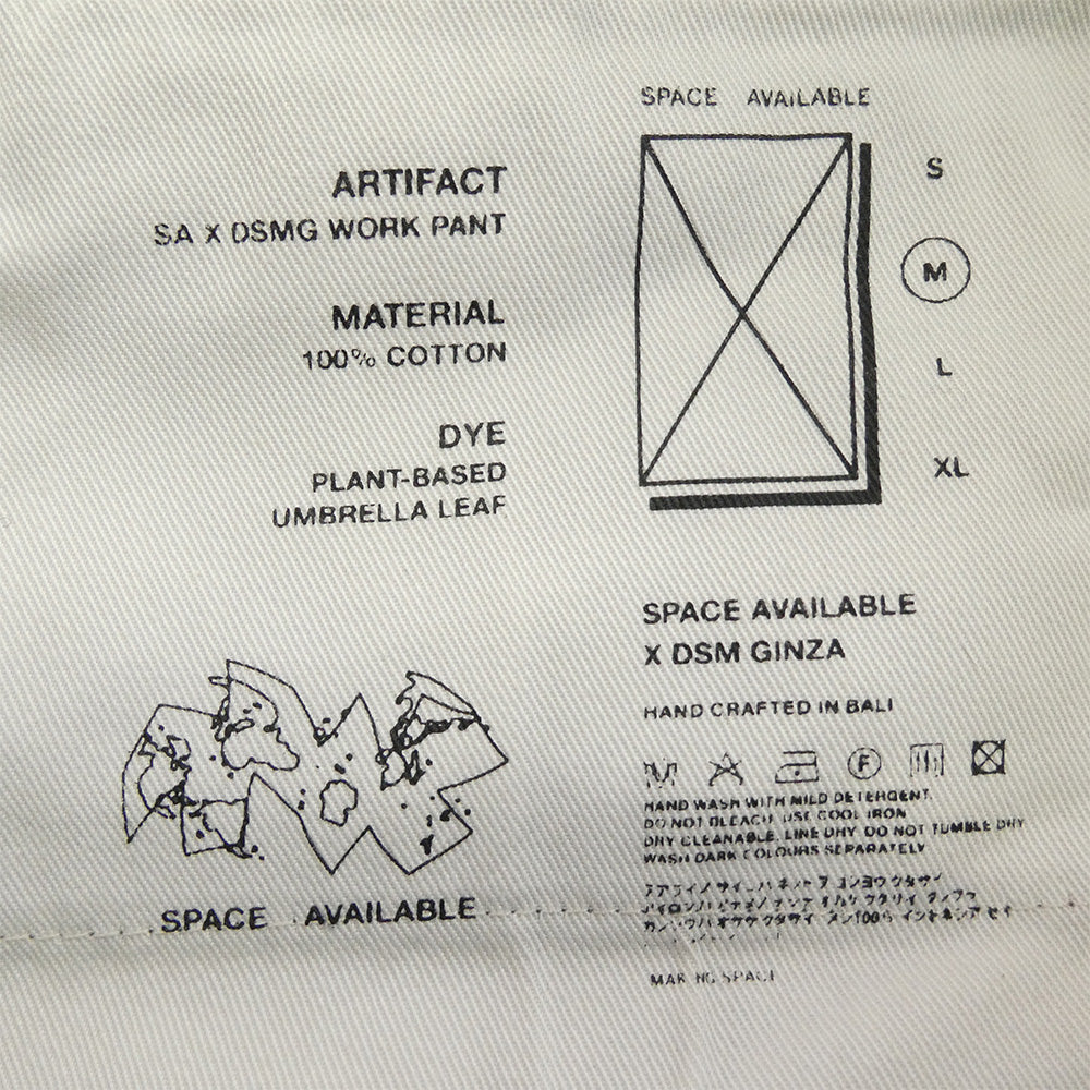 SPACE AVAILABLE ドーバーストリートマーケット銀座 DSM限定 サイドステッチデザイン ワークパンツ ブラック系 M【中古】