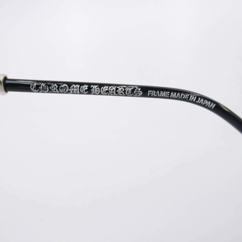 CHROME HEARTS クロムハーツ（原本無） ORALOVERHAUL オーラルオーバーハウル スクエアフレーム CHロゴプレートテンプル アイウェア 眼鏡 シルバー系 ブラック系 54□19-153【中古】