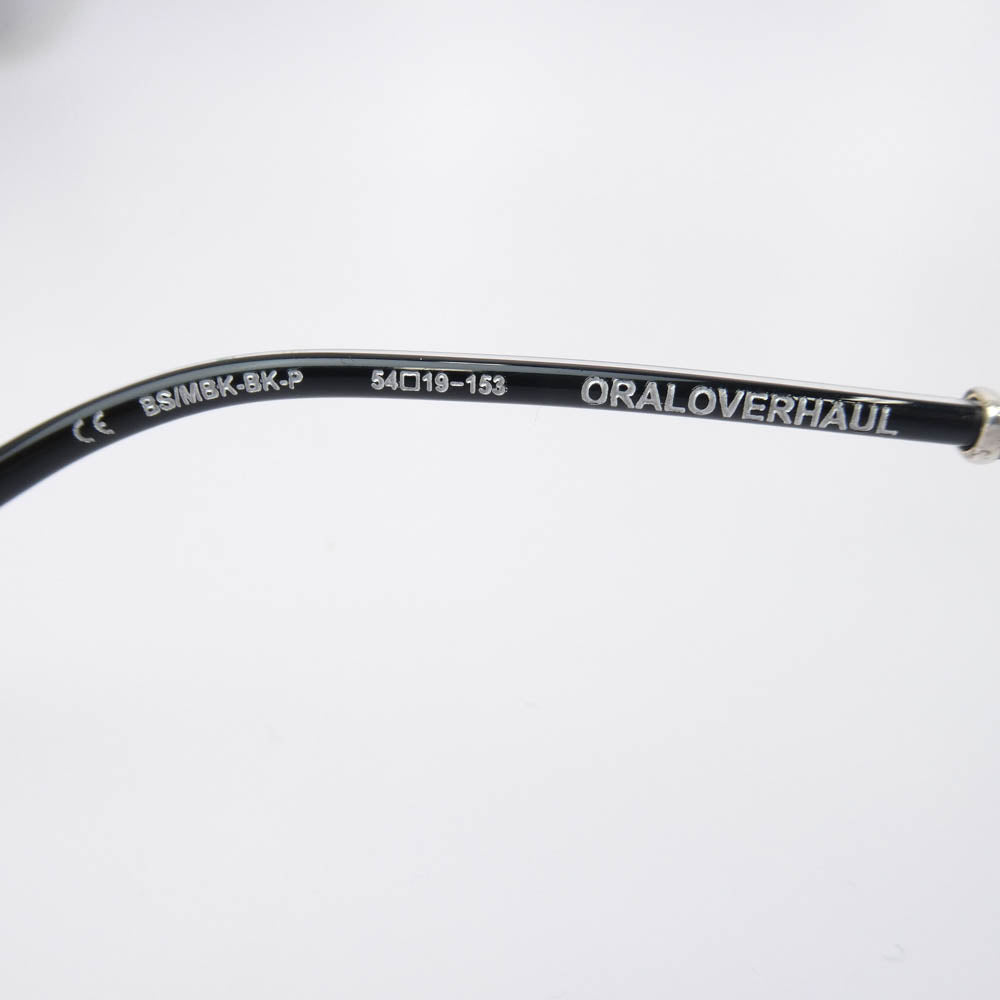 CHROME HEARTS クロムハーツ（原本無） ORALOVERHAUL オーラルオーバーハウル スクエアフレーム CHロゴプレートテンプル アイウェア 眼鏡 シルバー系 ブラック系 54□19-153【中古】