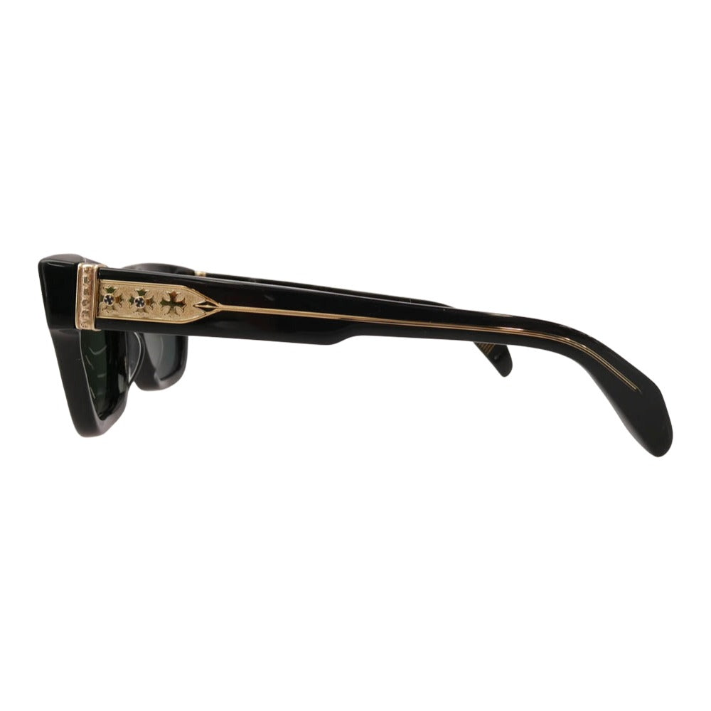 CHROME HEARTS クロムハーツ（原本無） DICK FITZENER BK-18KGP CHプラステンプル ウェリントン型 ゴールド×ブラック サングラス アイウェア ブラック系【中古】