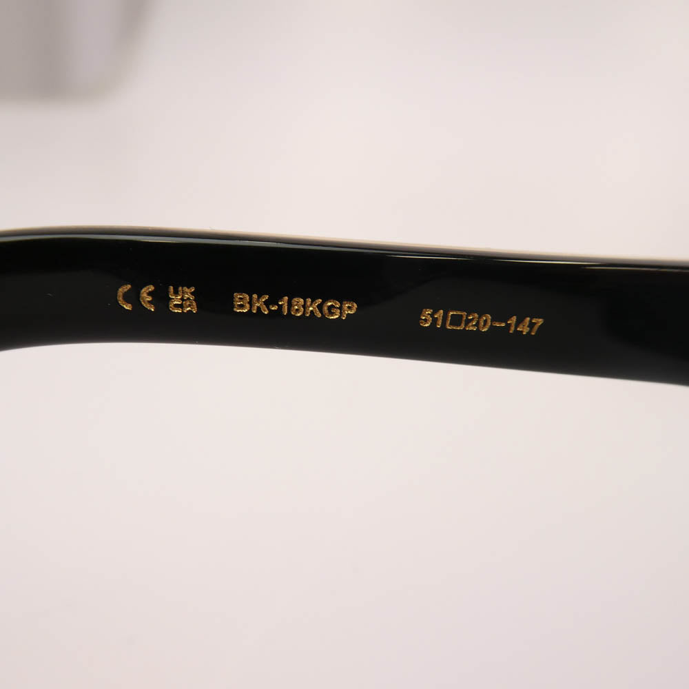 CHROME HEARTS クロムハーツ（原本無） DICK FITZENER BK-18KGP CHプラステンプル ウェリントン型 ゴールド×ブラック サングラス アイウェア ブラック系【中古】