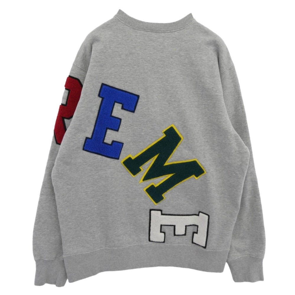 Supreme シュプリーム 20AW Big Arc Crewneck Sweatshirt アーチロゴ ワッペン 裏起毛 スウェットシャツ トレーナー グレー系 L【中古】