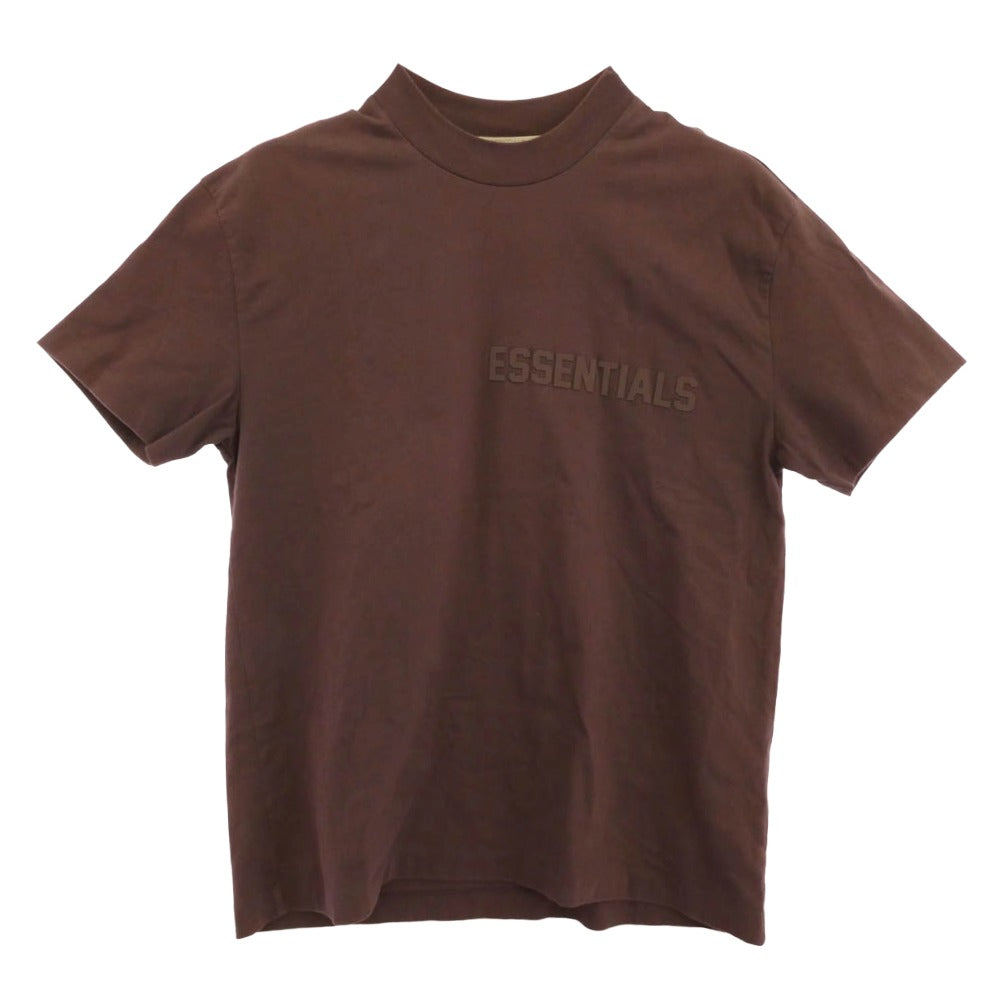 FEAR OF GOD フィアオブゴッド FOG ESSENTIALS エフオージー エッセンシャルズ ラバーロゴ プリント T シャツ ブラウン系 M【中古】