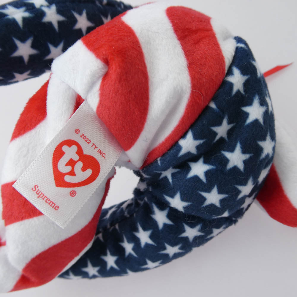 Supreme シュプリーム 22AW TY BEANIE BABIES FLAG テディベア ボックスロゴ 星条旗柄 ネイビー系 レッド系【極上美品】【中古】
