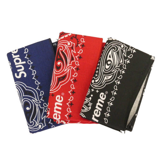 Supreme シュプリーム 24SS Hav-A-Hank Bandanas(Pack of 3) バンダナ 3枚 ブラック系 レッド系 ネイビー系【中古】