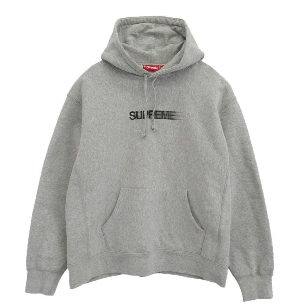 Supreme シュプリーム 23SS Motion Logo Hooded Sweatshirt モーションロゴ フーデッドスウェットシャツ プルオーバー パーカー グレー系 M【中古】