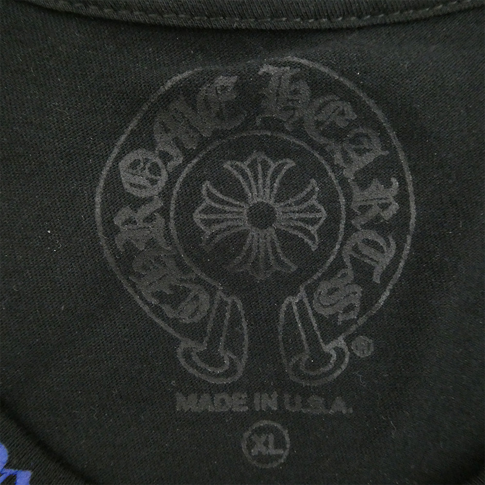 CHROME HEARTS クロムハーツ（原本無） Neck Logo ネックロゴ アームプリント 長袖カットソー ブラック系 XL【中古】
