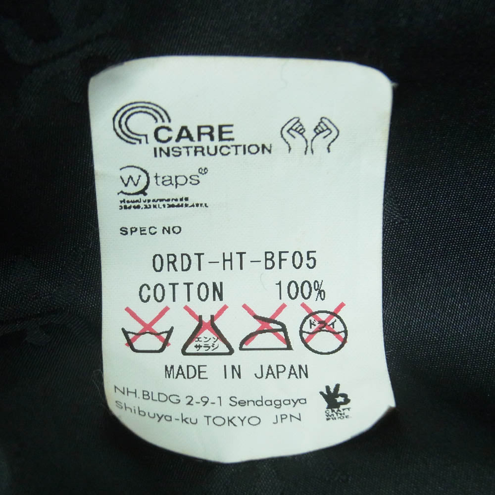 WTAPS ダブルタップス ORDT-HT-BF05 CAP COTTON RAG コットン ハンチング 帽子 ブラック系 サイズ表記なし【中古】