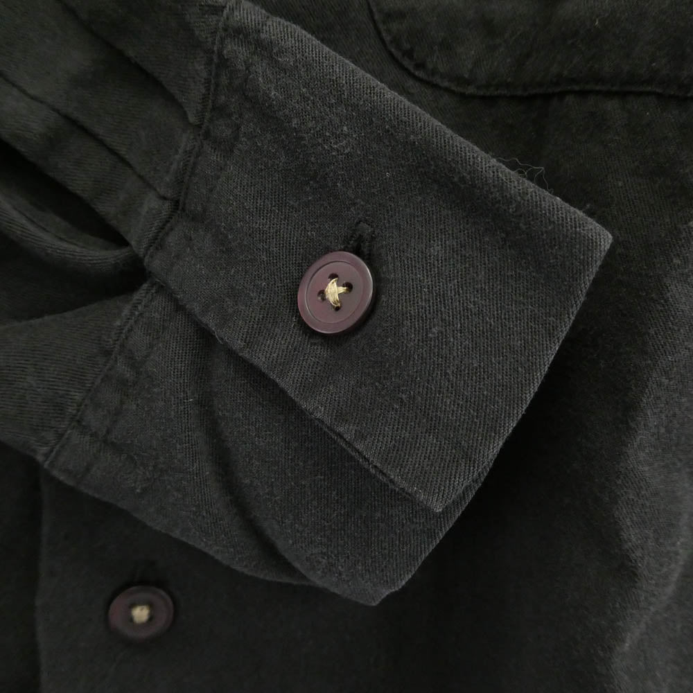 WACKO MARIA ワコマリア 刺繍 レーヨン オープンカラー ロングスリーブ 長袖シャツ ブラック系 S【中古】