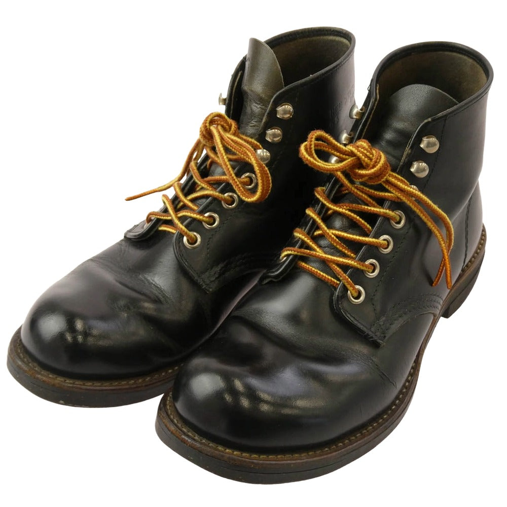 RED WING レッドウィング 8153 羽タグ プレーントゥ ブーツ ブラック系 US6.5D【中古】
