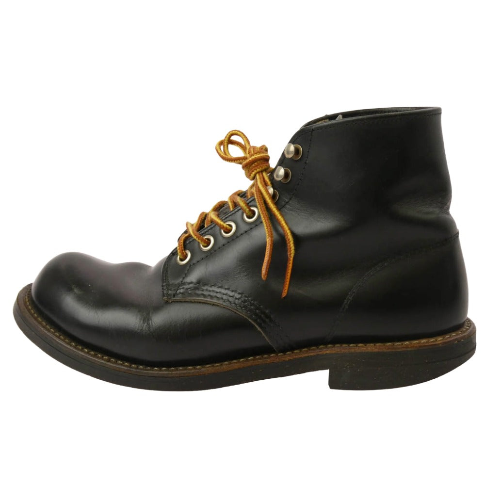 RED WING レッドウィング 8153 羽タグ プレーントゥ ブーツ ブラック系 US6.5D【中古】