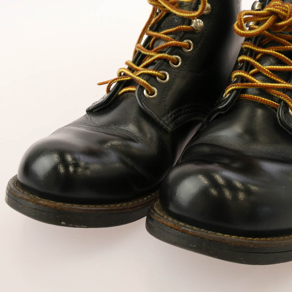 RED WING レッドウィング 8153 羽タグ プレーントゥ ブーツ ブラック系 US6.5D【中古】