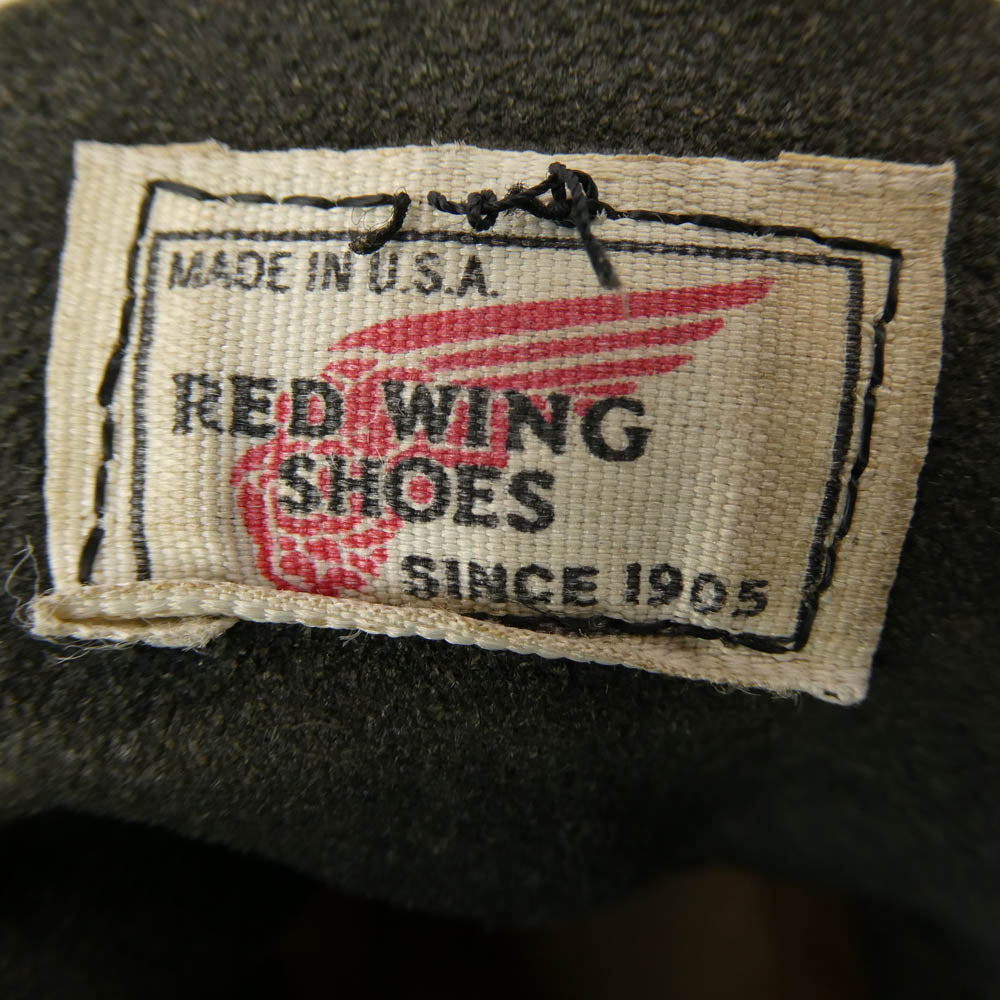 RED WING レッドウィング 8153 羽タグ プレーントゥ ブーツ ブラック系 US6.5D【中古】