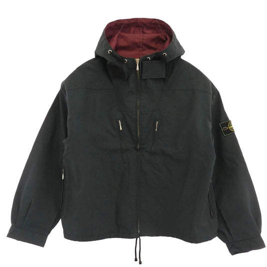 STONE ISLAND ストーンアイランド A54309 80s 90s 初期 フード付き 袖ロゴワッペン フルジップ ブルゾン ジャケット ネイビー系 M【中古】
