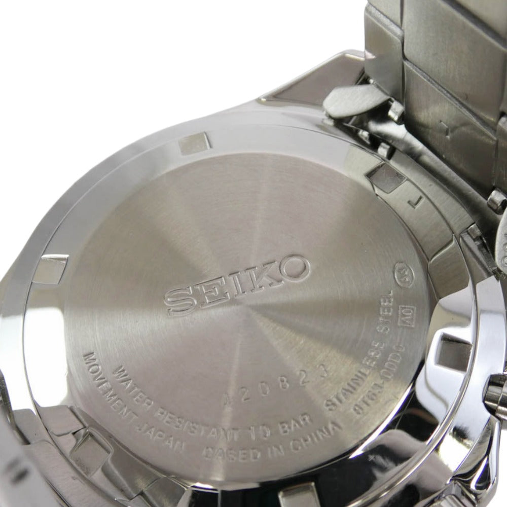 SEIKO セイコー SBTR011 SPIRIT スピリット クロノグラフ クオーツ ウオッチ 横三ツ目 腕時計 シルバー系【極上美品】【中古】