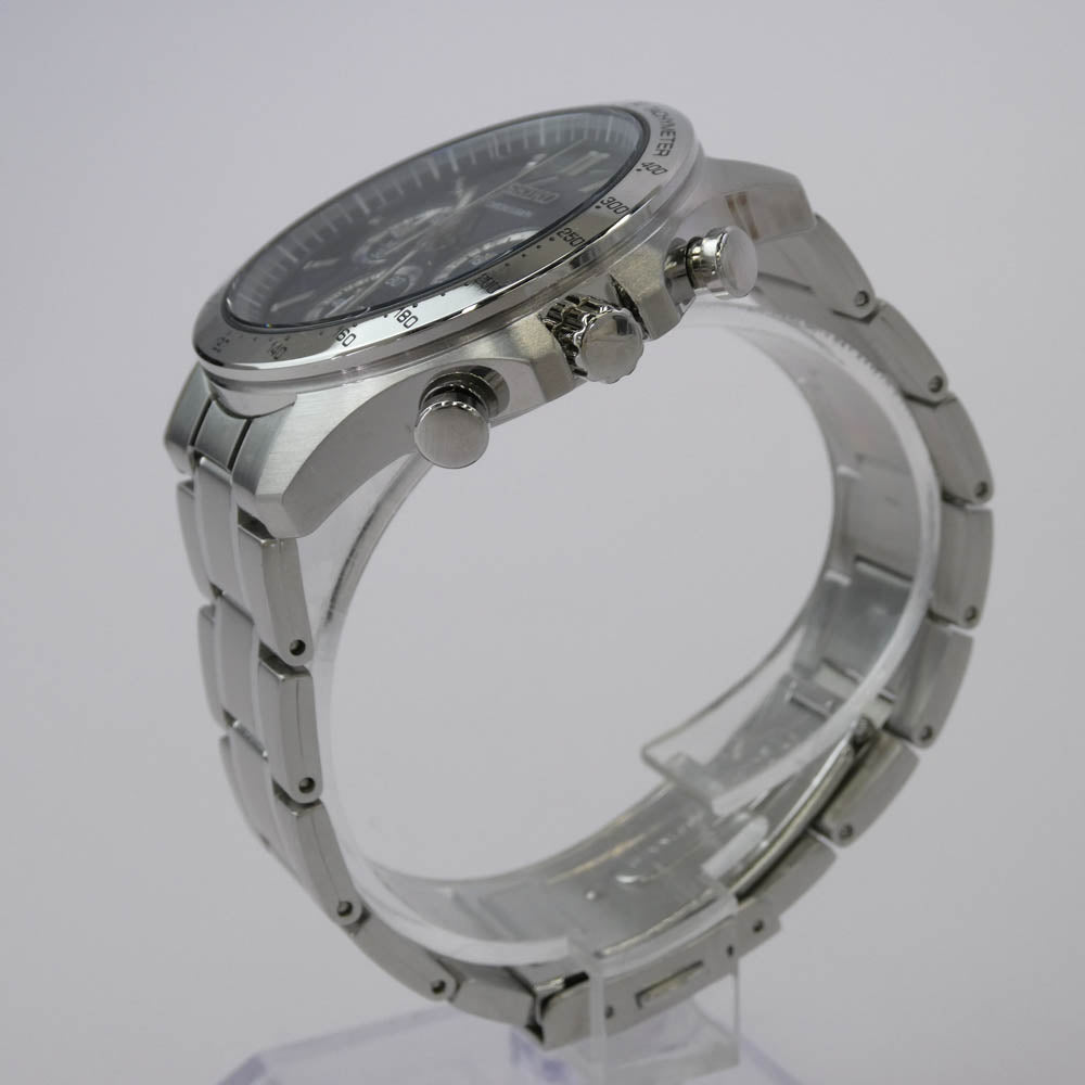 SEIKO セイコー SBTR011 SPIRIT スピリット クロノグラフ クオーツ ウオッチ 横三ツ目 腕時計 シルバー系【極上美品】【中古】