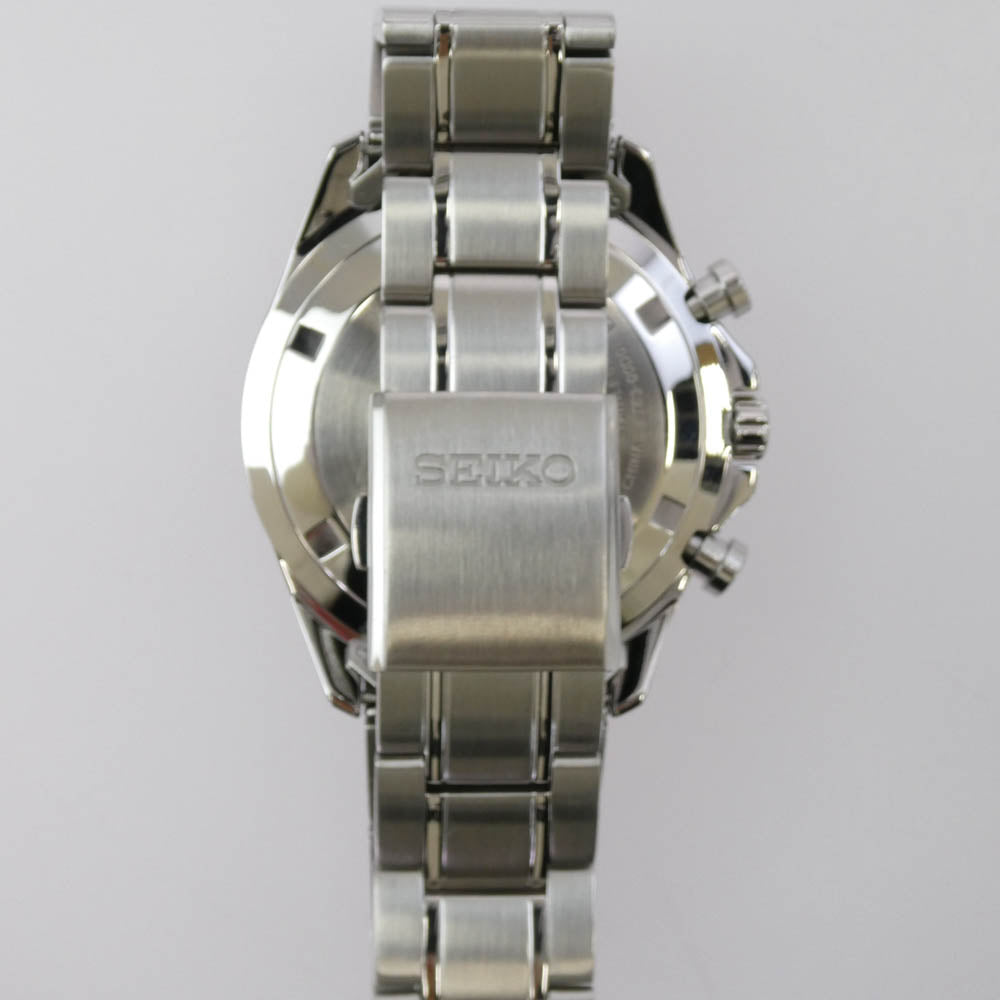 SEIKO セイコー SBTR011 SPIRIT スピリット クロノグラフ クオーツ ウオッチ 横三ツ目 腕時計 シルバー系【極上美品】【中古】