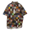 BEAMS ビームス パッチワークプリント ショートスリーブ ボタンダウン 半袖シャツ マルチカラー系 S【極上美品】【中古】