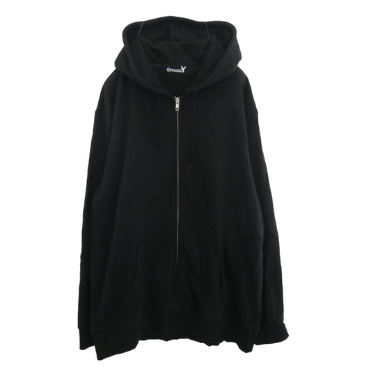Yohji Yamamoto ヨウジヤマモト GroundY GR-T51-093 バックロゴプリント ジップ パーカー ブラック系 4【中古】