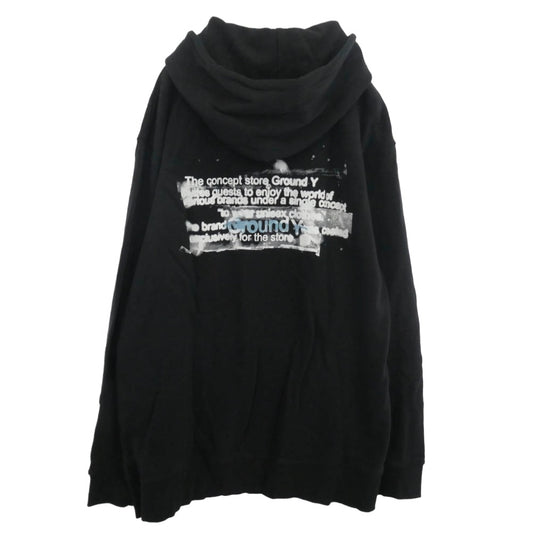 Yohji Yamamoto ヨウジヤマモト GroundY GR-T51-093 バックロゴプリント ジップ パーカー ブラック系 4【中古】