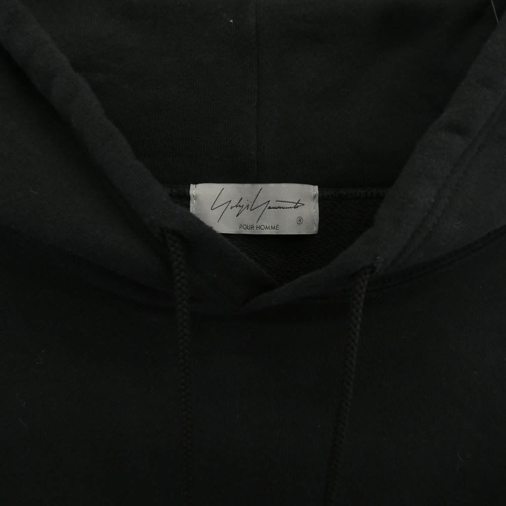 Yohji Yamamoto POUR HOMME ヨウジヤマモトプールオム 24SS HS-T62-998 ロゴ刺繍 プルオーバーパーカー ブラック系 3【中古】