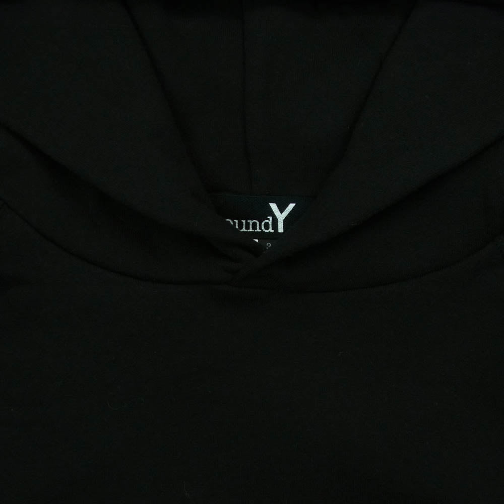 Yohji Yamamoto ヨウジヤマモト GroundY GA-T75-079 Upside Down LOGO Side Zipper Hoodie アップサイドダウンロゴ サイドジップ プルオーバー パーカー ブラック系 3【中古】