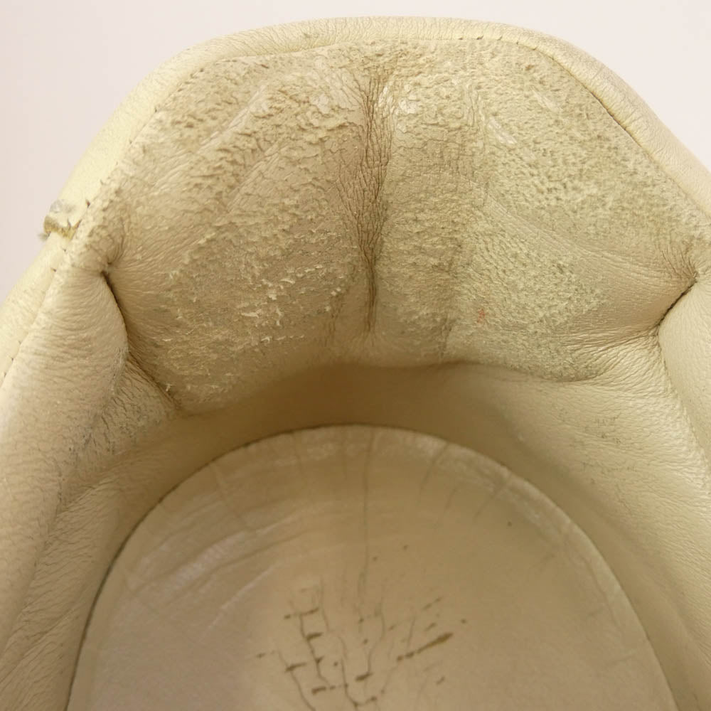 GUCCI グッチ 498916 RHYTON ライトン ヴィンテージ加工 レザー スニーカー オフホワイト系 7【中古】