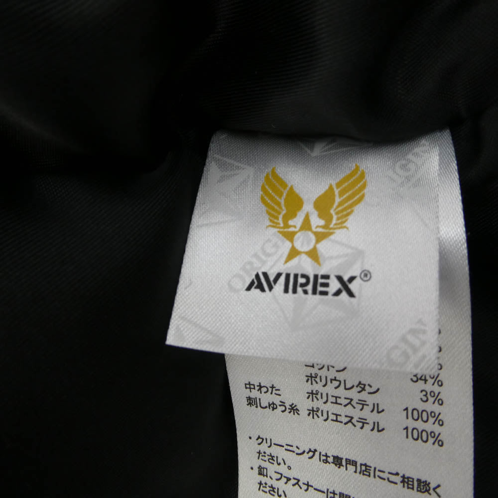 AVIREX アヴィレックス 783-4252050 USA製 中綿 ミリタリー フーデッド ジャケット ブラック系 L【中古】