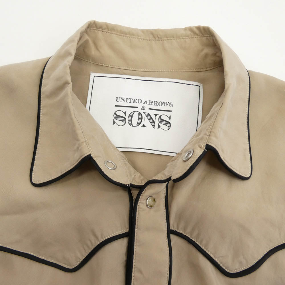 UNITED ARROWS ユナイテッドアローズ 5511-199-0187 & SONS アンドサンズ CUP WESTERN SHIRT カップ ウエスタン 長袖 シャツ ベージュ系 M【中古】