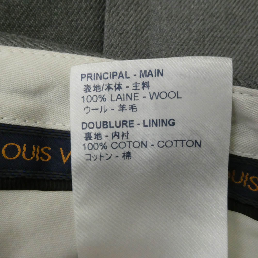 LOUIS VUITTON ルイ・ヴィトン VCCM04 2タック ウール スラックス パンツ グレー系 38【中古】