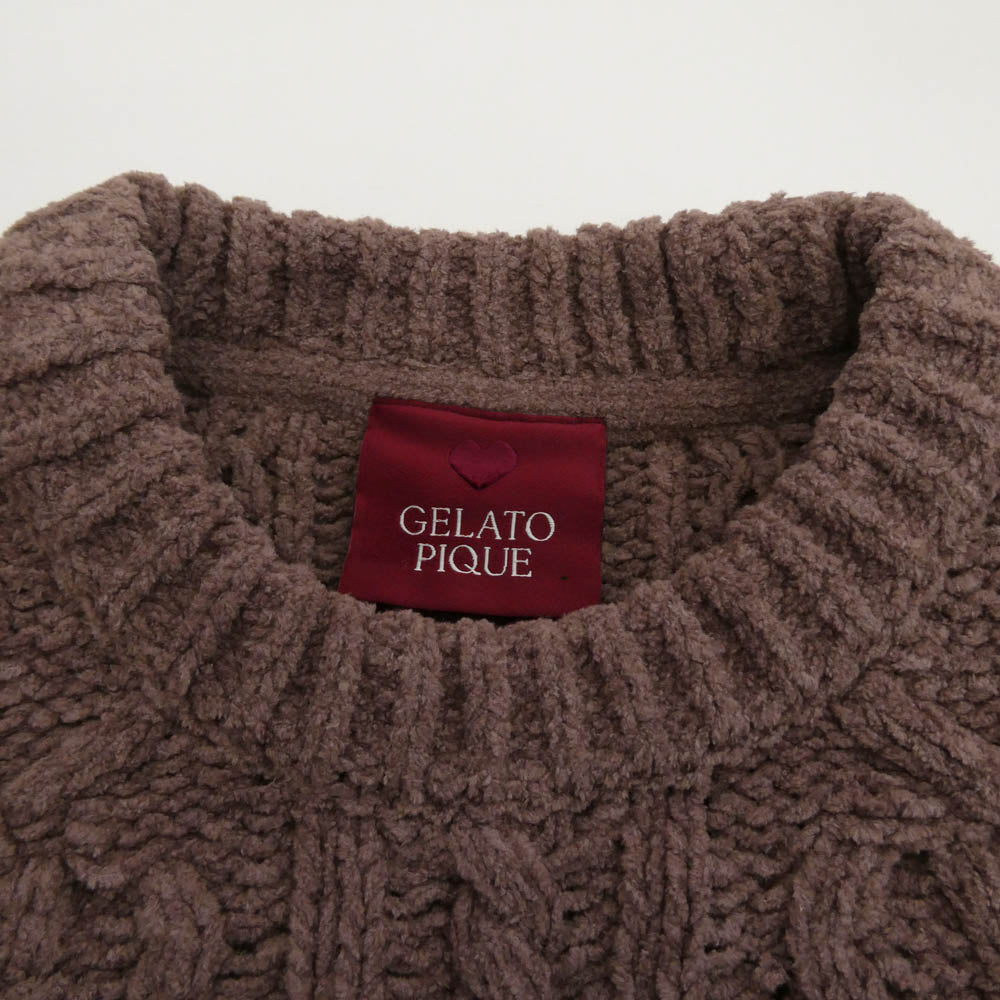 ジェラートピケ PWNO251073 ハートアラン ニット ワンピース ブラウン系 ONE SIZE【極上美品】【中古】