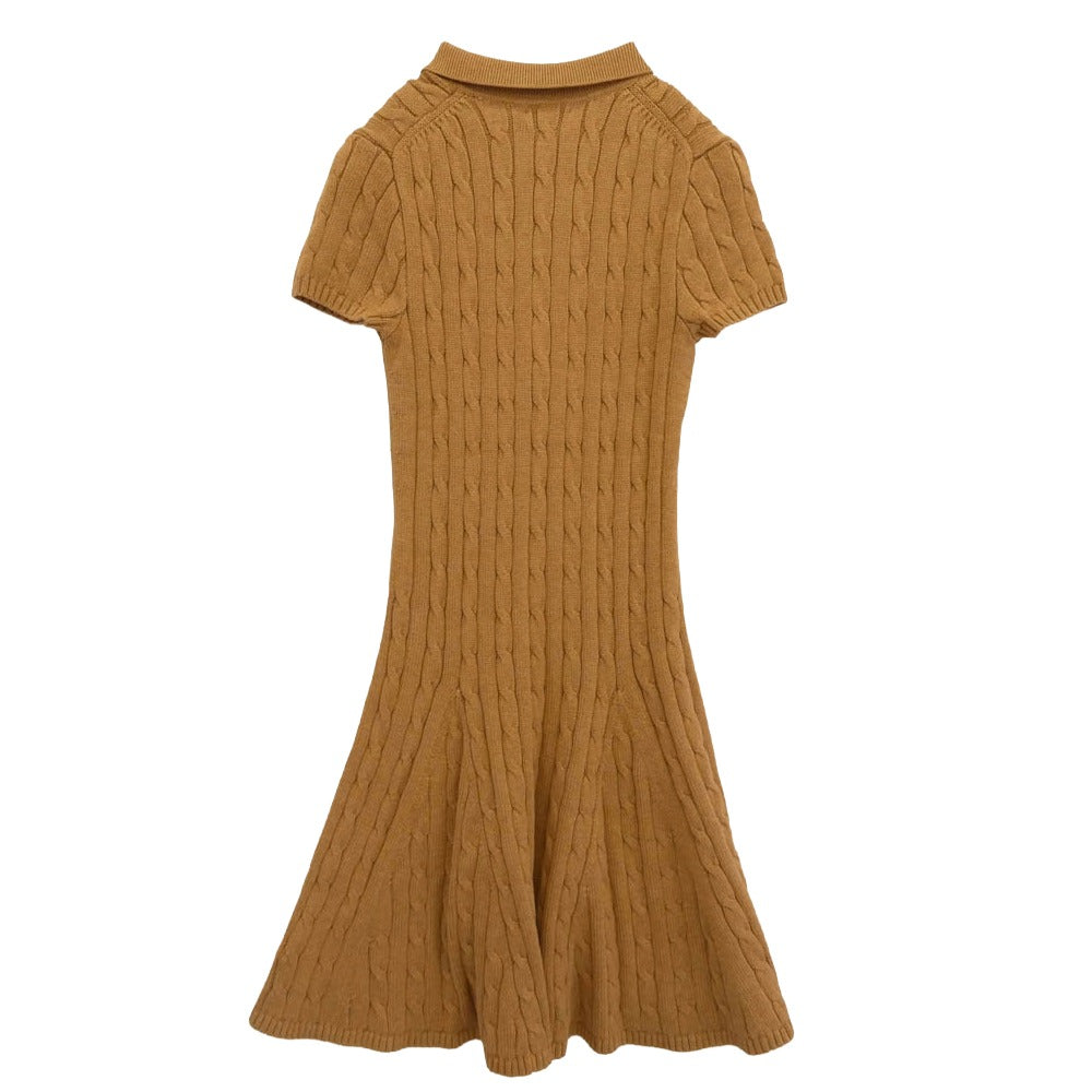 POLO RALPH LAUREN ポロ・ラルフローレン ニット ドレス ワンピース ライトブラウン系 XS【極上美品】【中古】