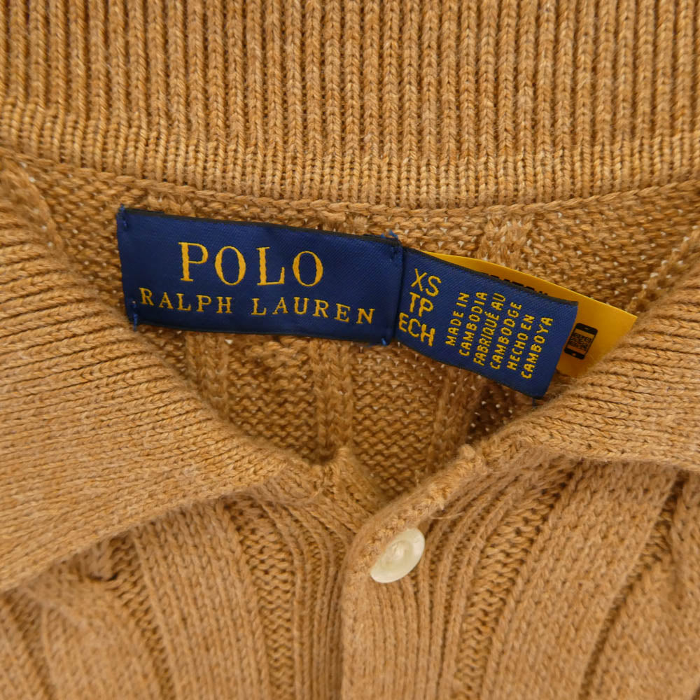 POLO RALPH LAUREN ポロ・ラルフローレン ニット ドレス ワンピース ライトブラウン系 XS【極上美品】【中古】