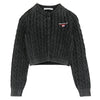 Alexander Wang アレキサンダーワン 4KC2251050 ケーブルニット クロップド カーディガン グレー系 XS【中古】