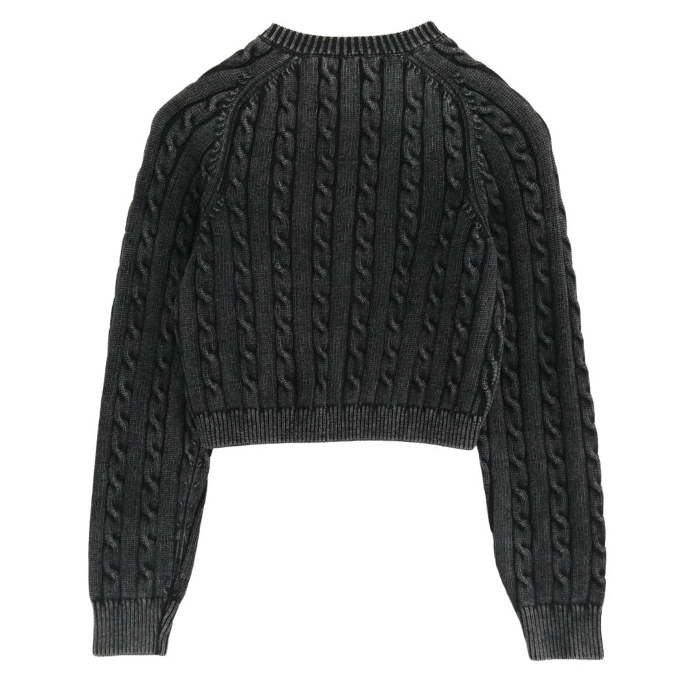 Alexander Wang アレキサンダーワン 4KC2251050 ケーブルニット クロップド カーディガン グレー系 XS【中古】
